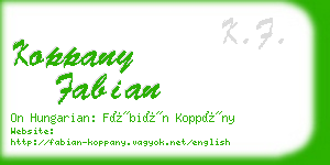 koppany fabian business card